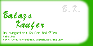 balazs kaufer business card